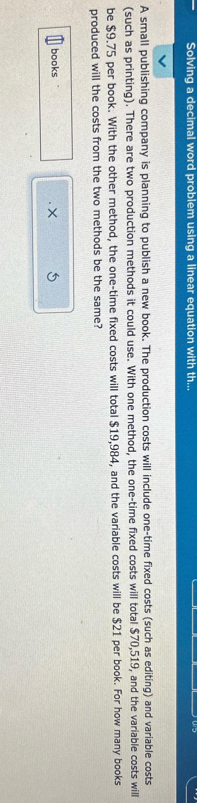 can you please help Solving a decimal word