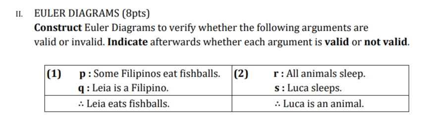 Instructions: Give what is asked below. 1.