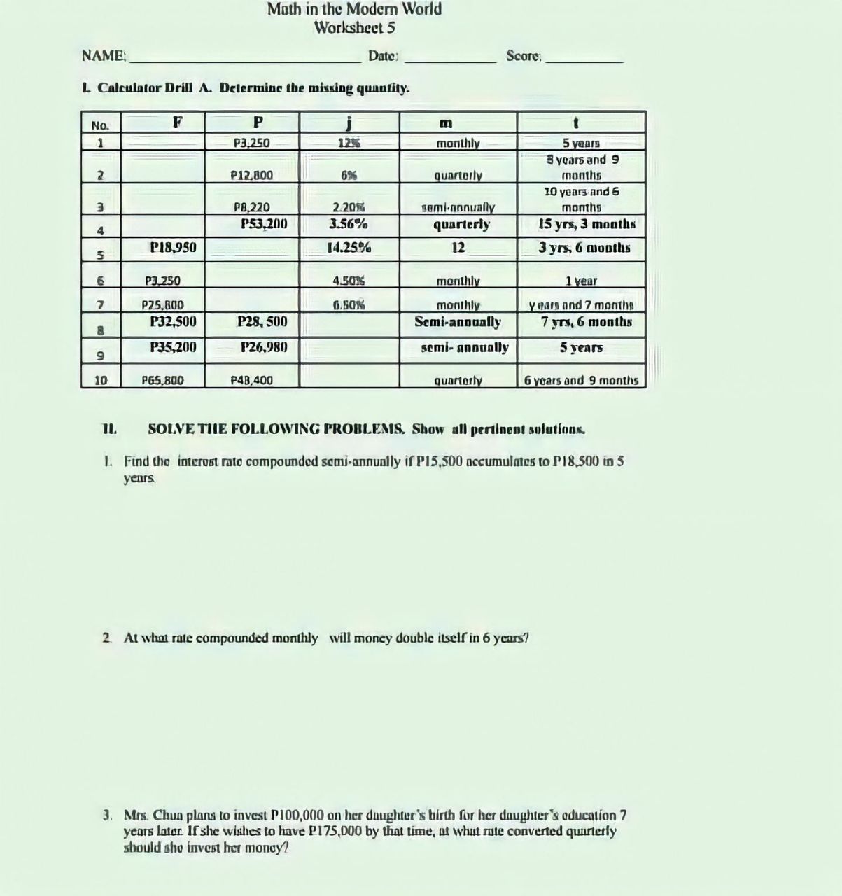 Moth in the Modern World Worksheet 5 NAME Date: