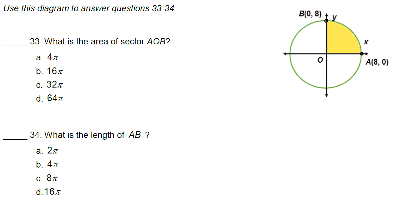 Answer Question 34 Use this diagram to answer