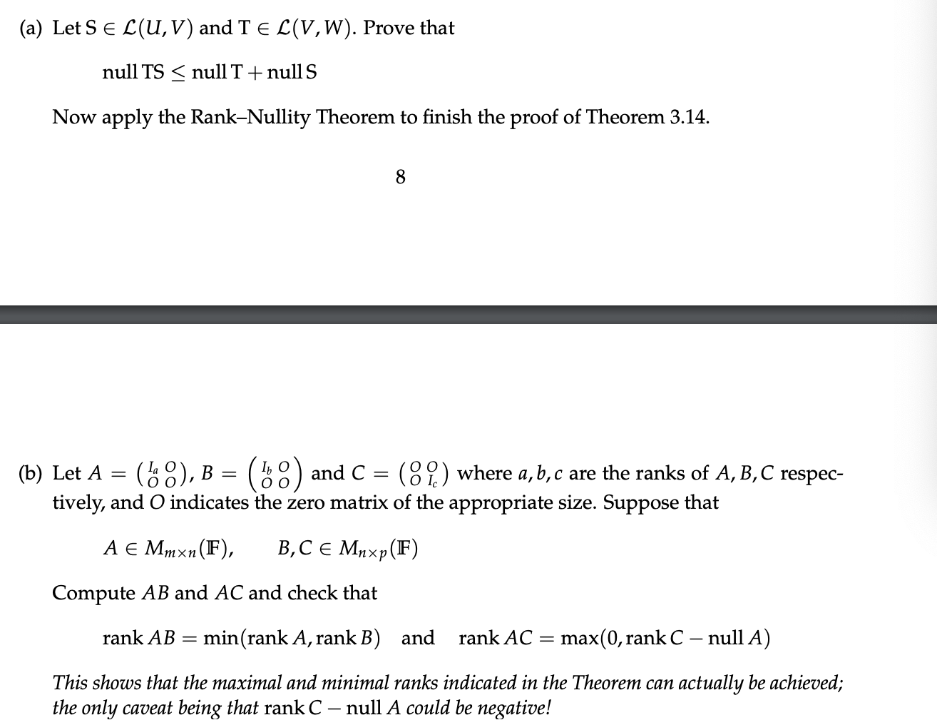 (a) Let SE C(U, V) and TE C(V, W). Prove that