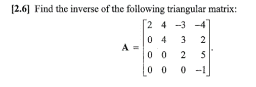 Find the inverse of the following triangular