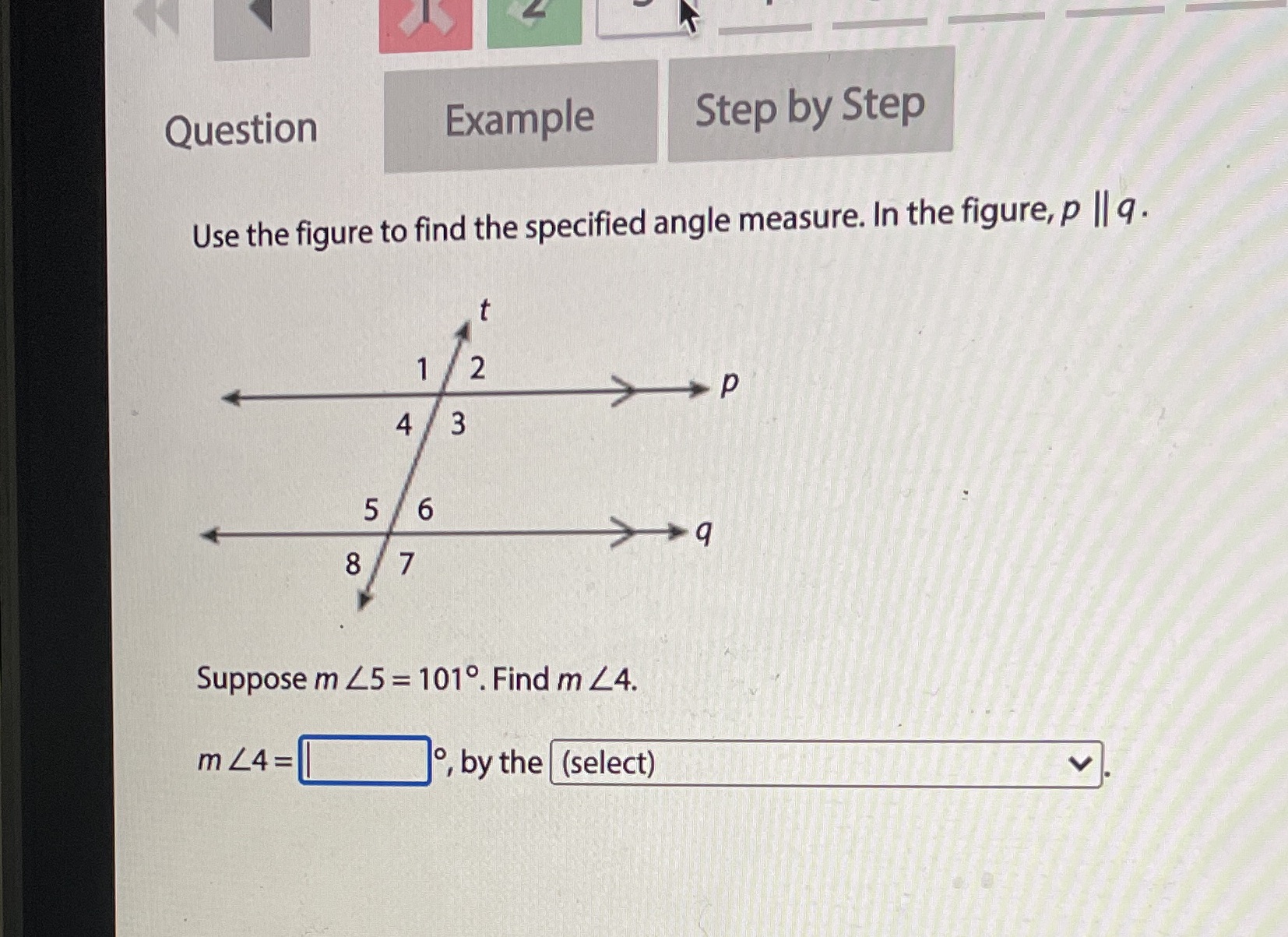 Question Example Step by Step Use the figure to