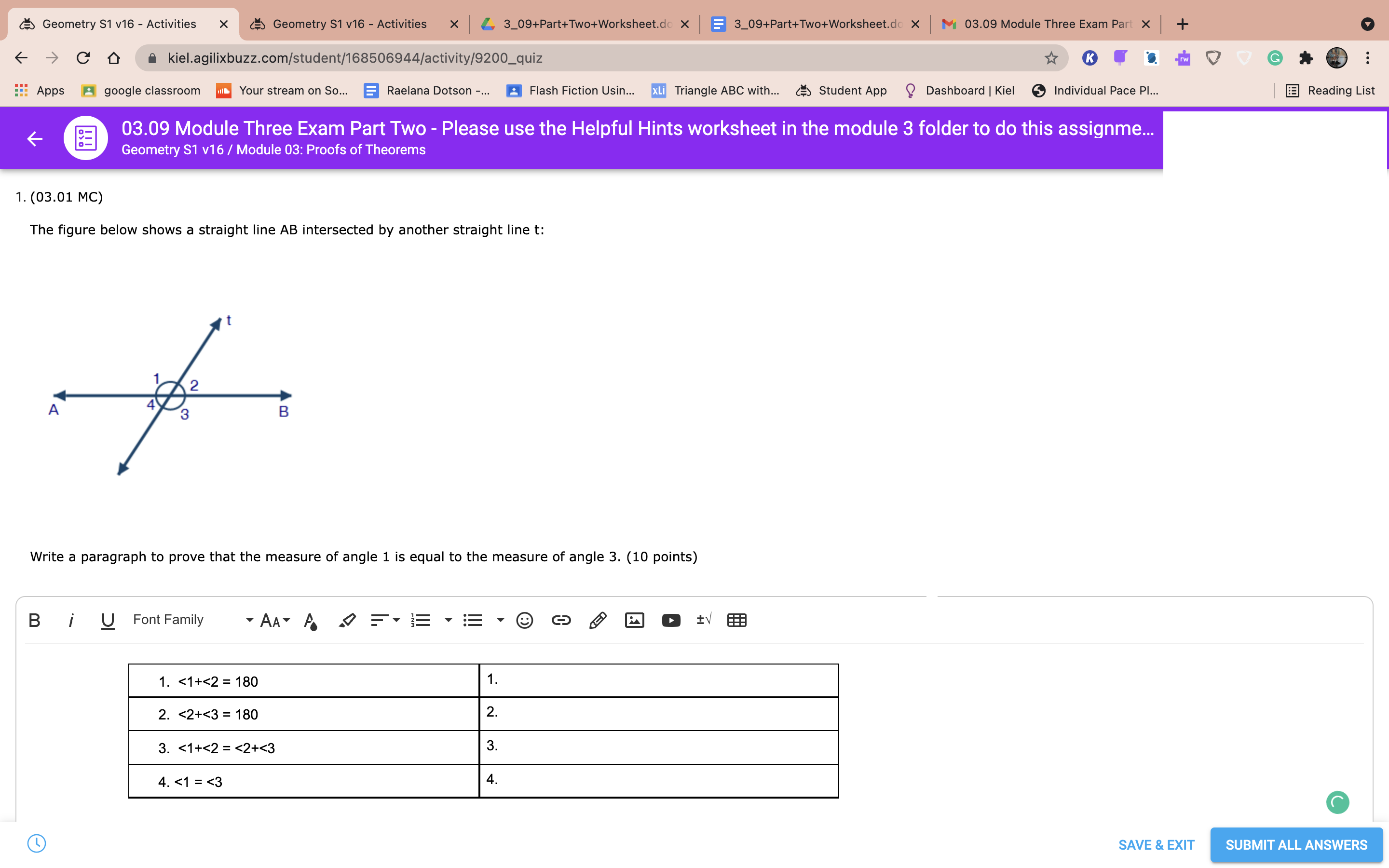 The figure below shows a straight line AB