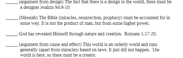 (argument from design) The fact that there is a