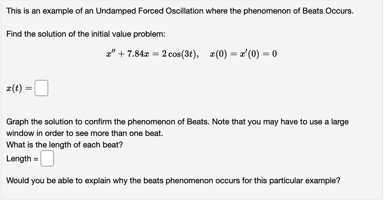 This is an example of an Undamped Forced