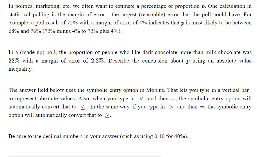 In politics. marketing. etc. we often want to