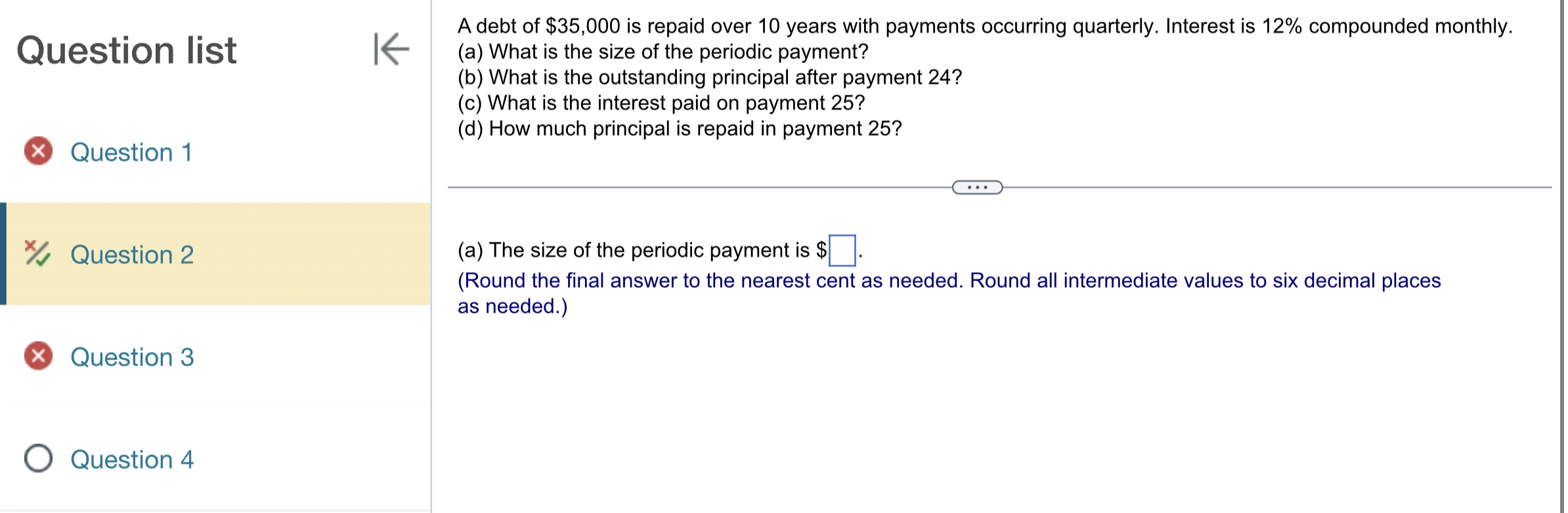 Question list 0 Question 1 "4 Question 2 0