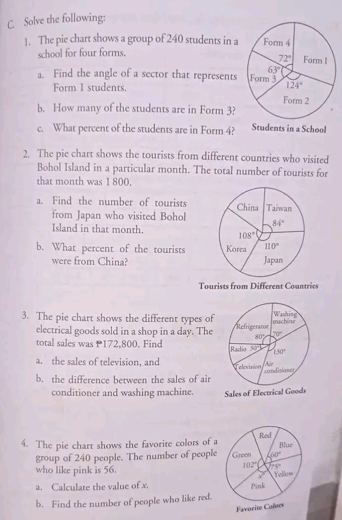 pls help me out answer all thanks C. Solve the