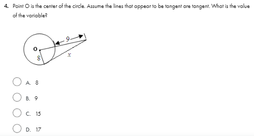 4. Point O is the center of the circle. Assume