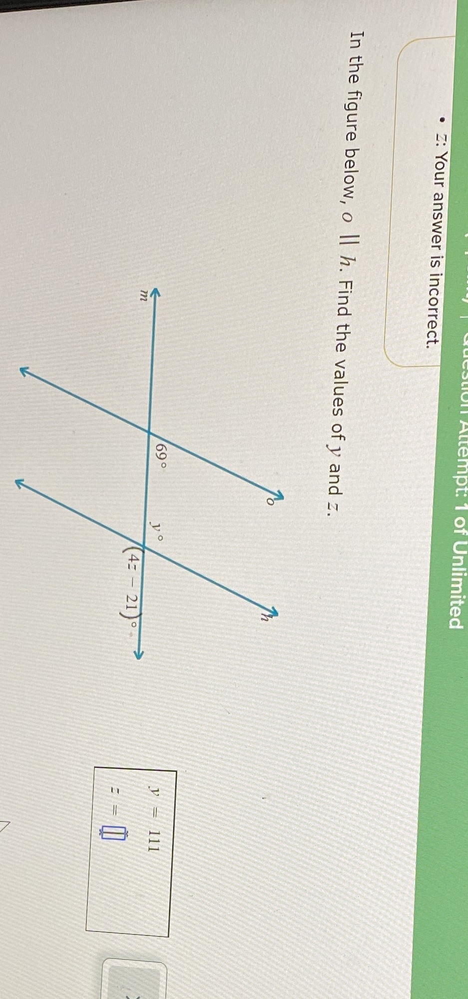 I got z wrong tempt: 1 of Unlimited . Z: Your