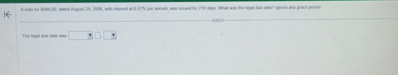 A note for $949.00, dated August 29, 2006, with