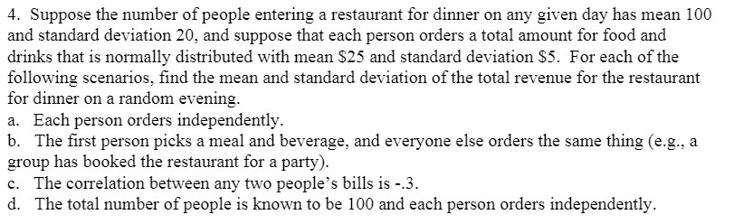 4. Suppose the number of people entering a