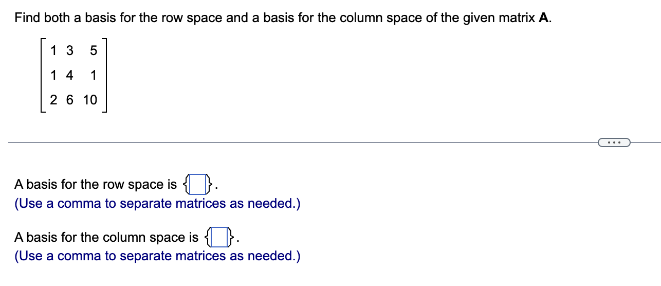 1. Determine whether or not the given vectors in