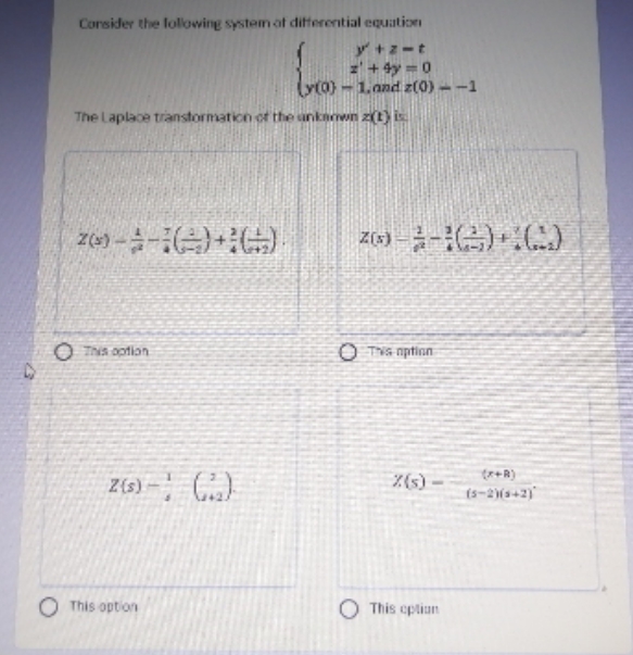 laplace transformation with solution Consider the