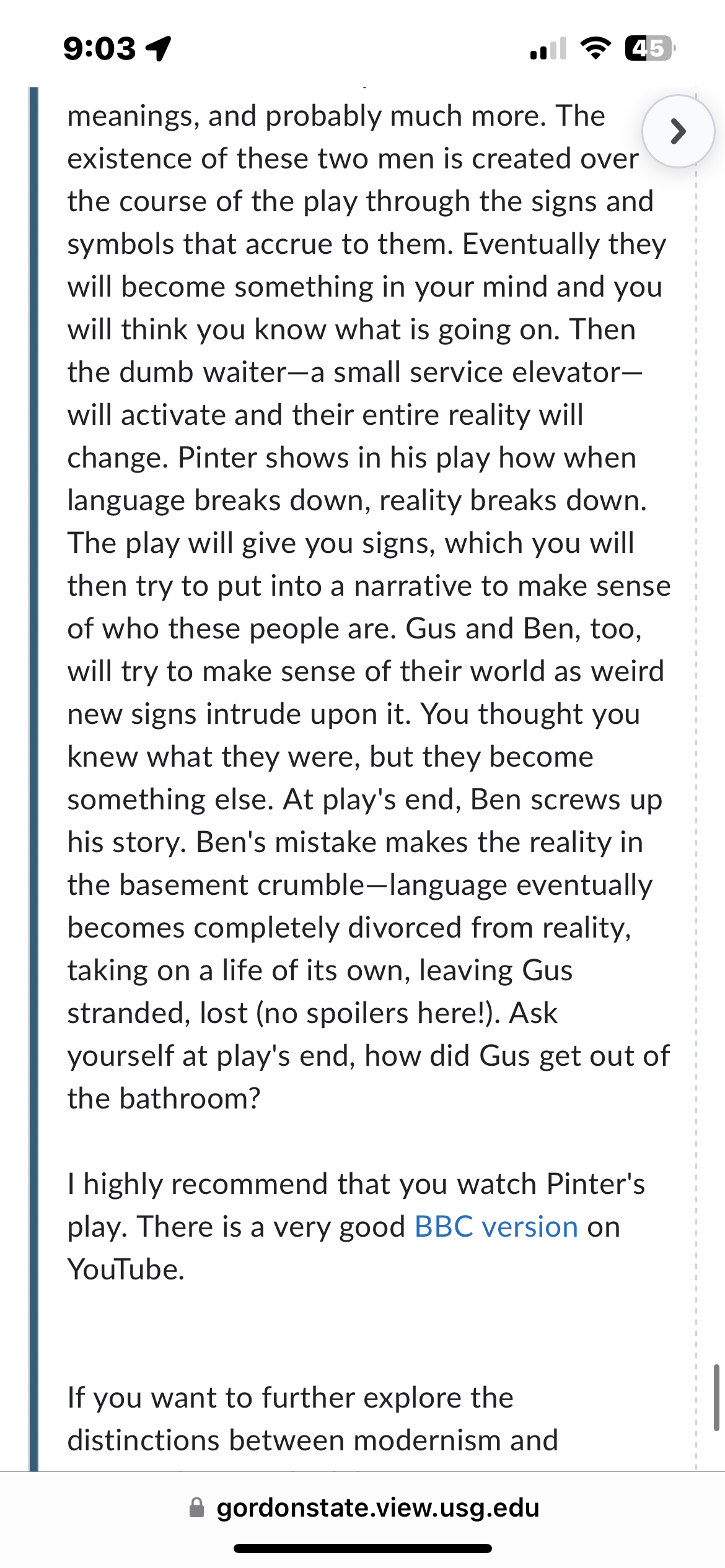 92024 . $'E The modernists believed that their