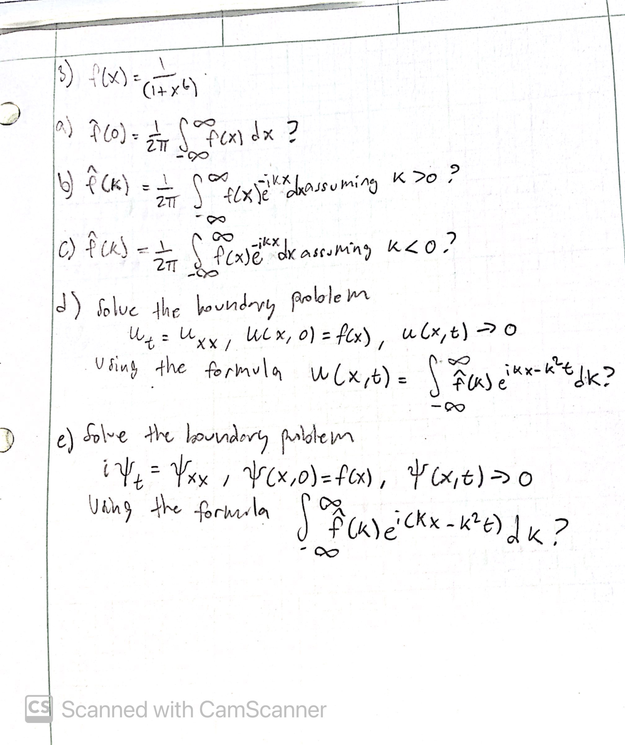 3 ) f ( x ) = _ ( it * 6 ) ( fex) dx ? 6) ( ( k )