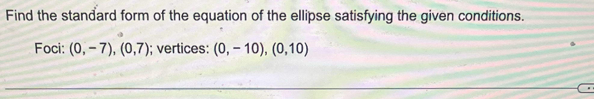 Find the standard form of the equation of the