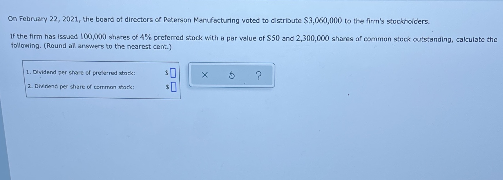 On February 22, 2021, the board of directors of