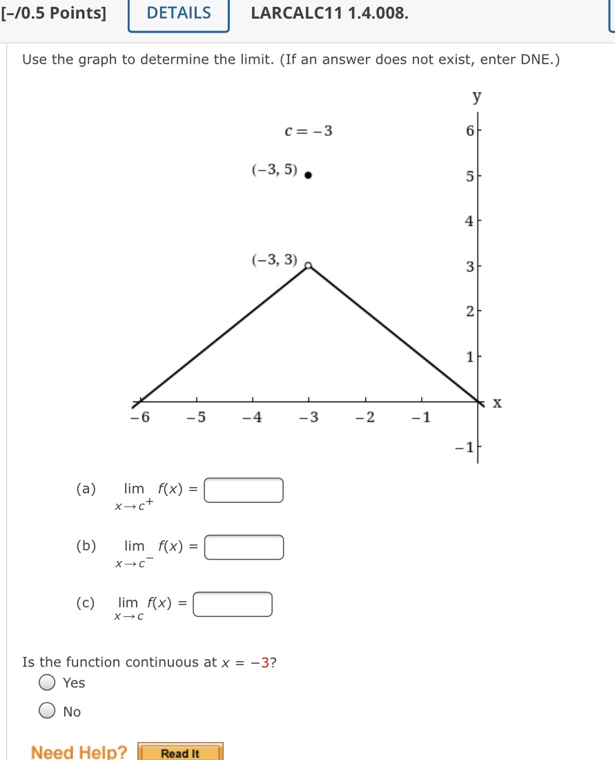 [-/0.5 Points] DETAILS LARCALC11 1.4.008. Use the