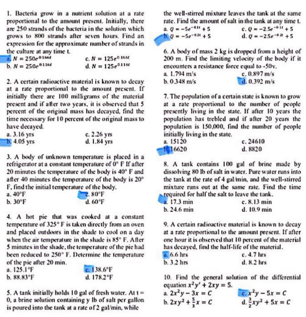 Pls show solution. Answer is highlighted. 1.