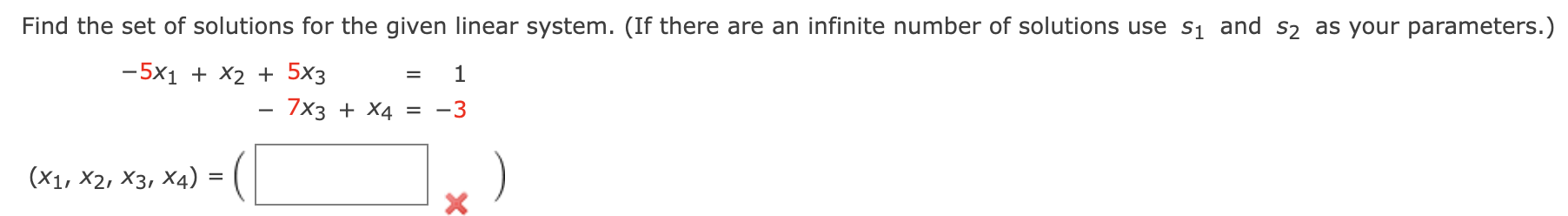 Find the set of solutions for the given linear