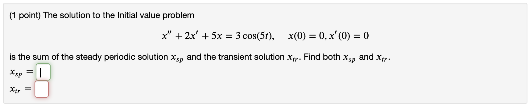 help and show work please (1 point) The solution