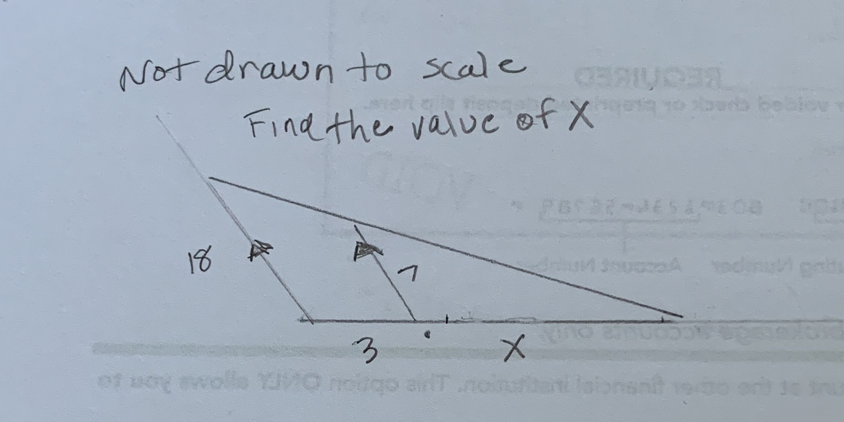 Find the value of X in this triangle Not drawn to