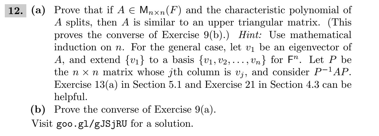 Theorem 6.14 (Schur). Let T be a linear operator
