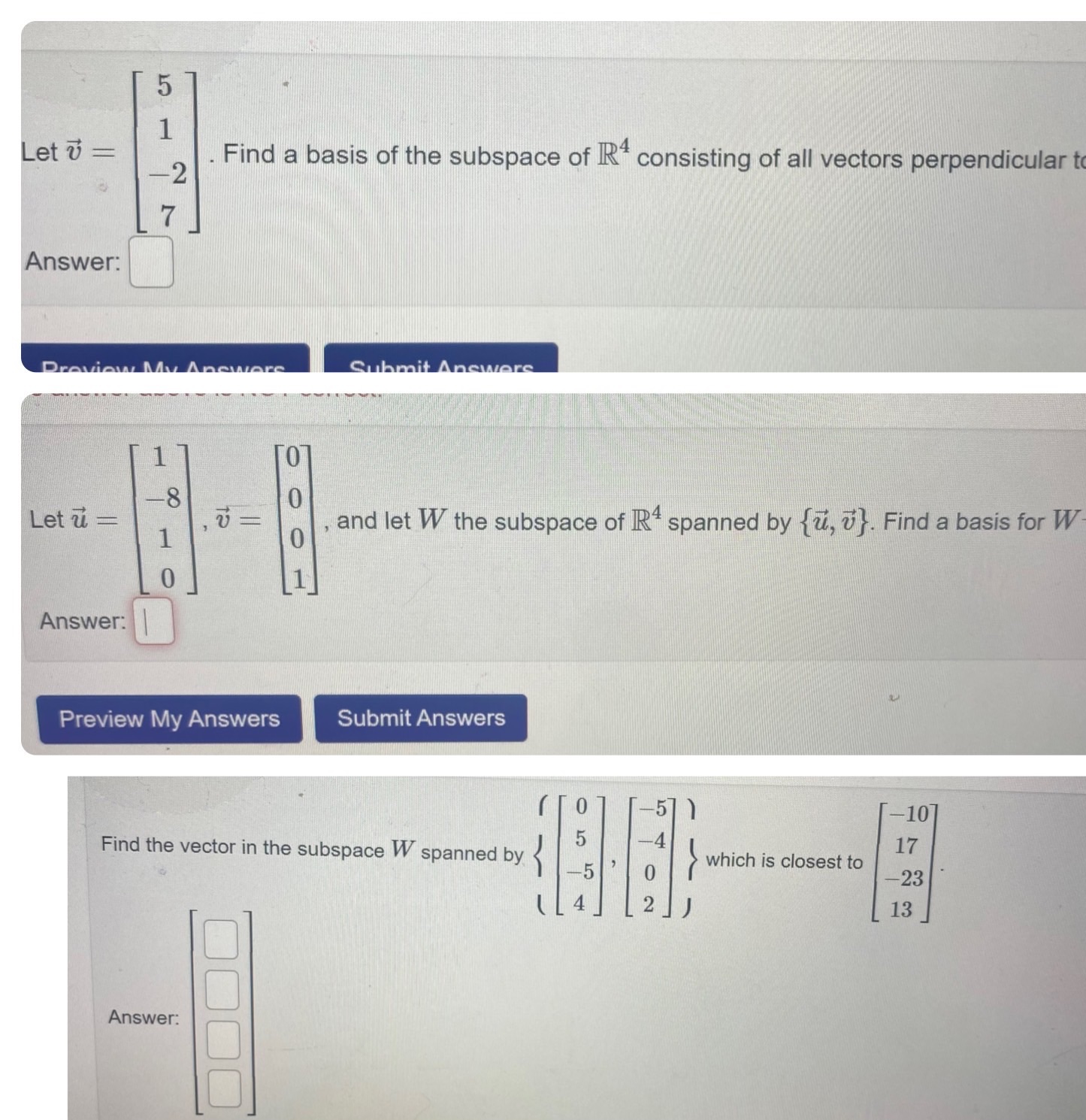 Please need an answer asap Let U = - 2 Find a