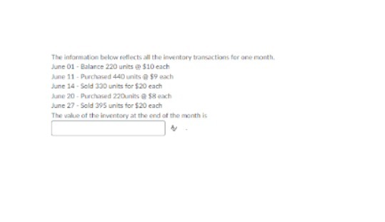 The information below reflects all the inventory