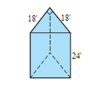 Find the total outside surface area and the