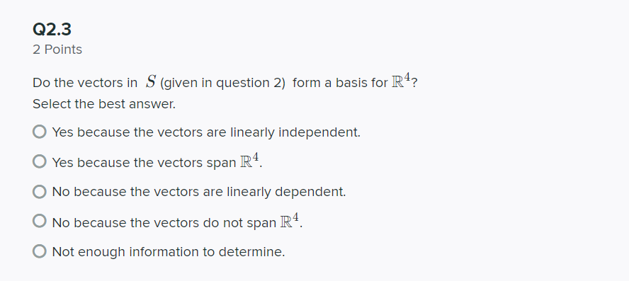 Let the set of vectors 5 = {171,172,173} in R3,