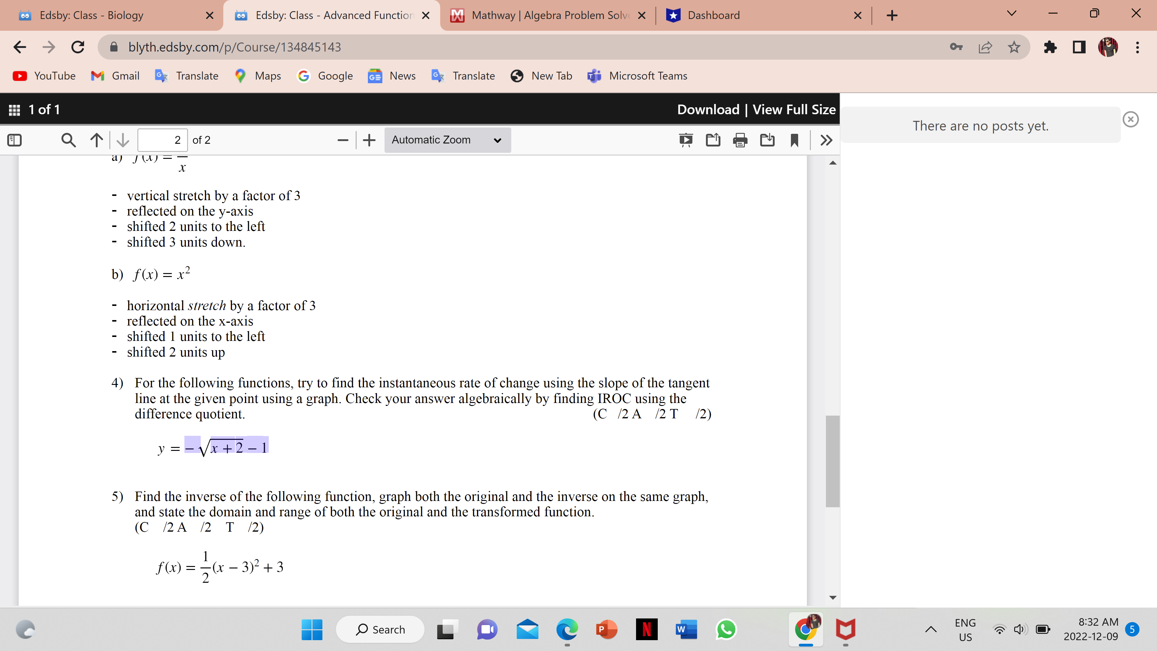 For the following functions, try to find the