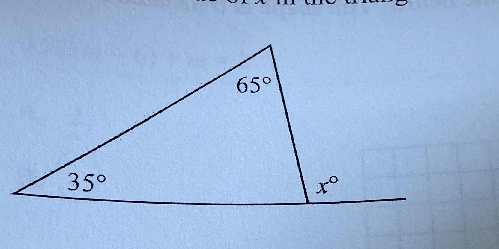 What is the value of x in the triangle shown