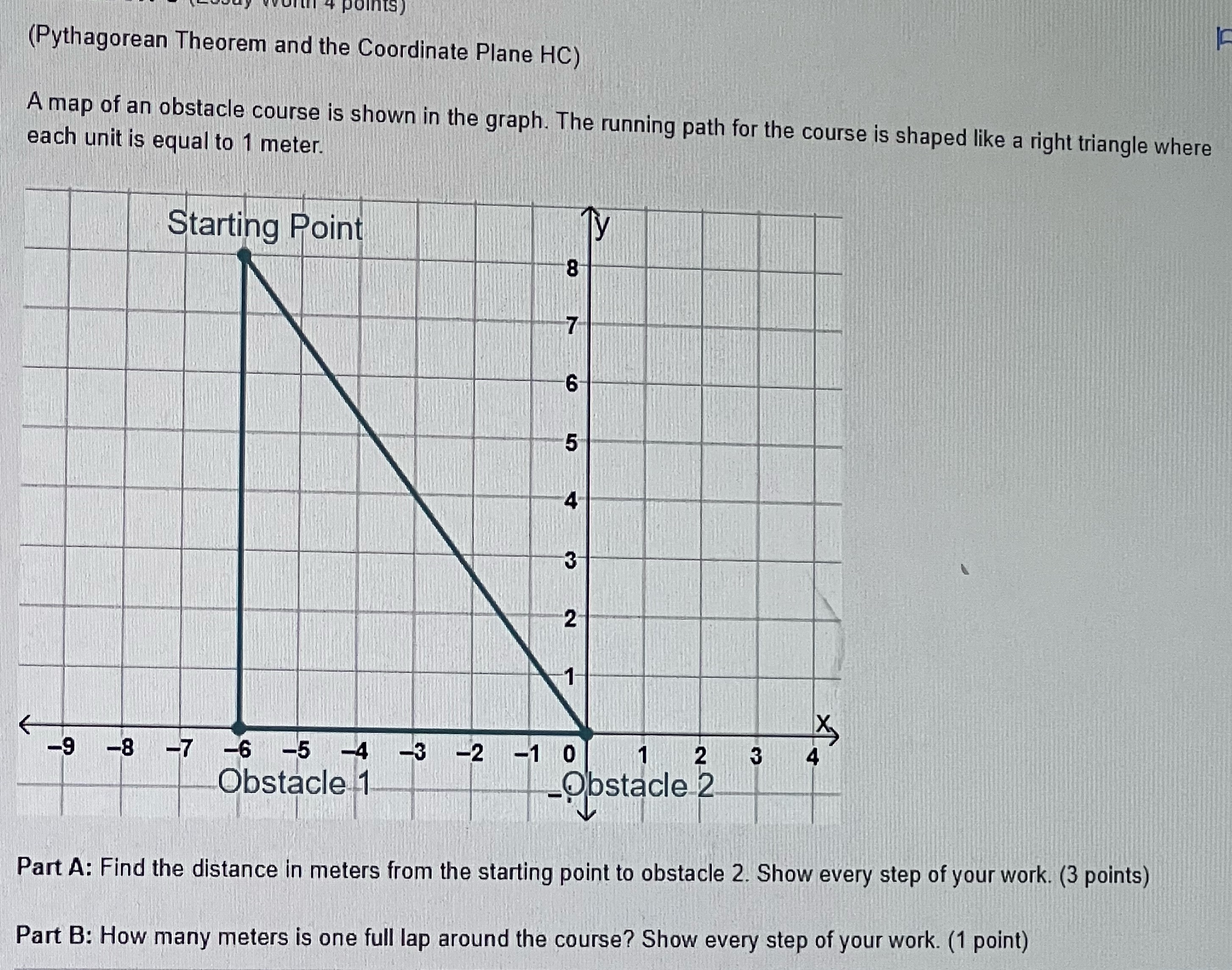 points) (Pythagorean Theorem and the Coordinate