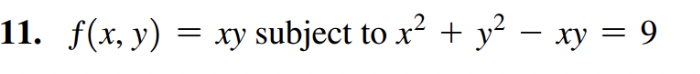 7-26. Lagrange multipliers Each function f has an