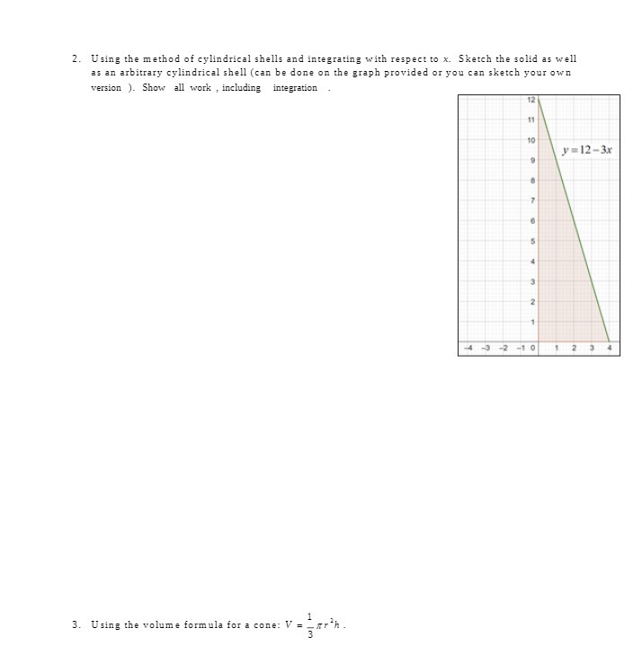 2. Using the method of cylindrical shells and