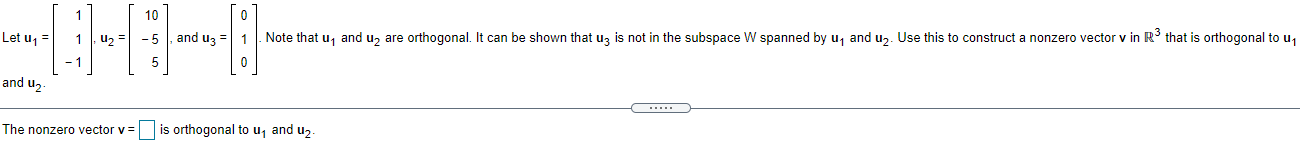 Note that u, and uz are orthogonal. It can be