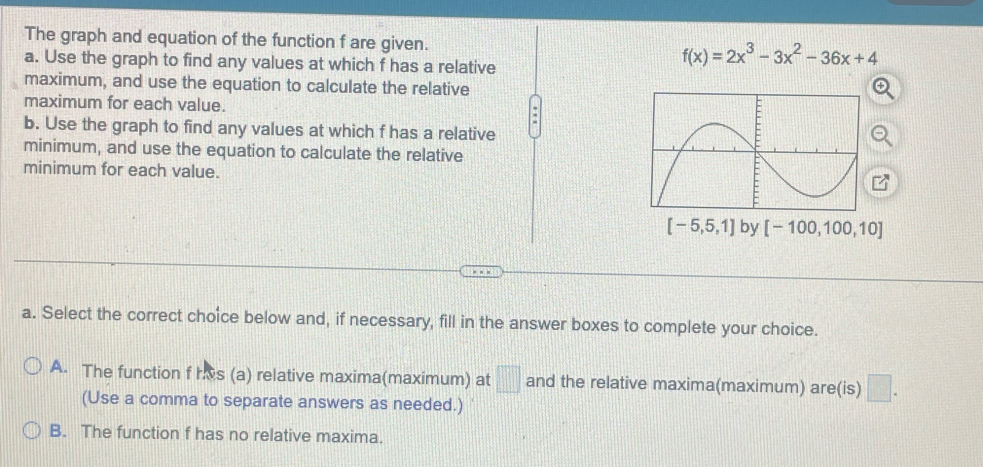 The graph and equation of the function f are