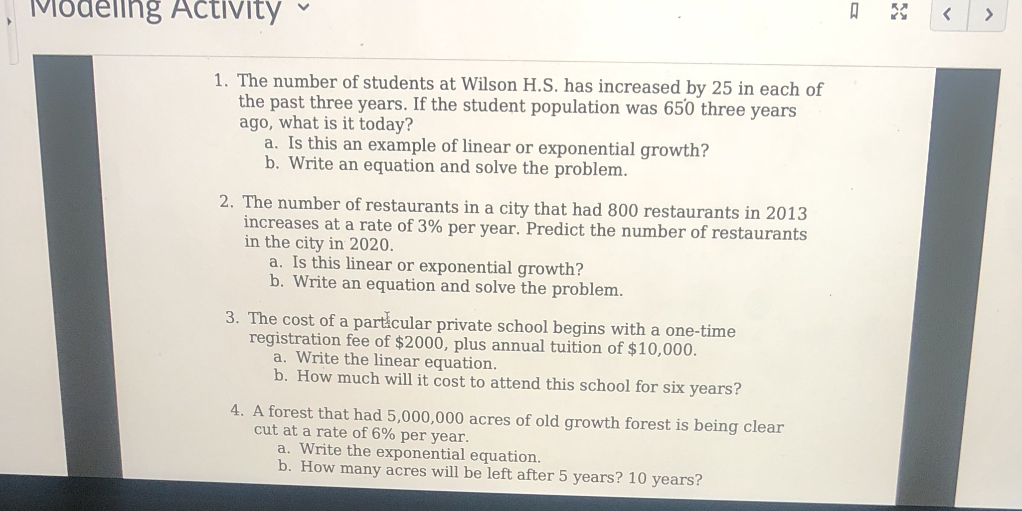 How do you all of these )' mooenng ACtIVIty