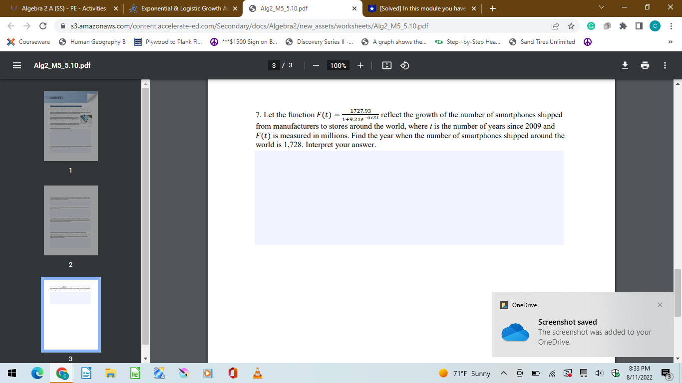 Algebra 2 A (SS) - PE - Activities X Exponential
