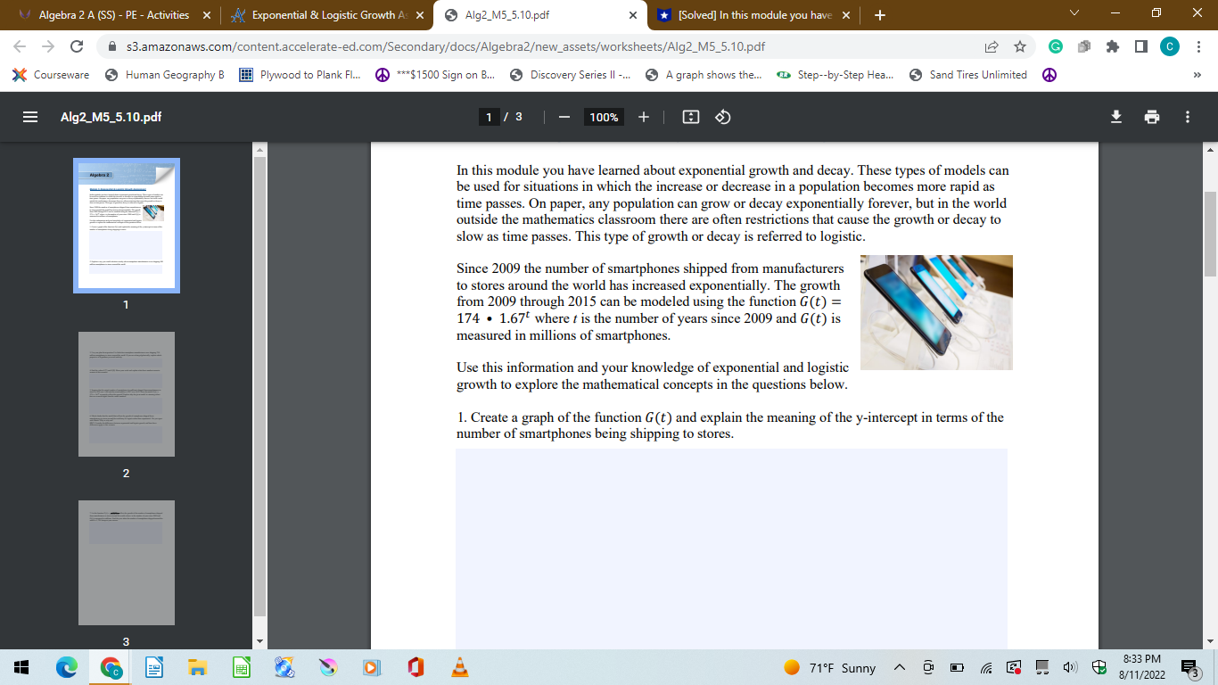 Algebra 2 A (SS) - PE - Activities X Exponential