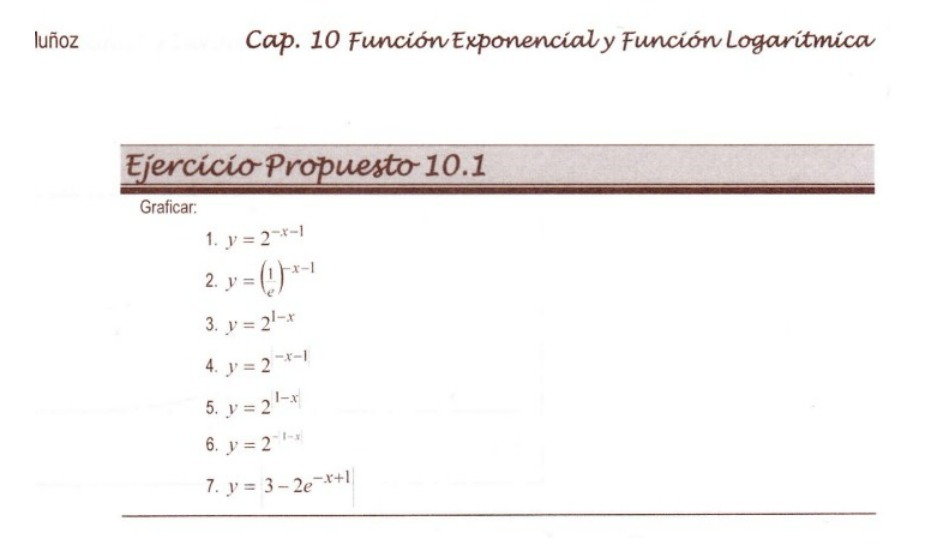 lunoz Cap. 10 Funcion Exponential y Funcion