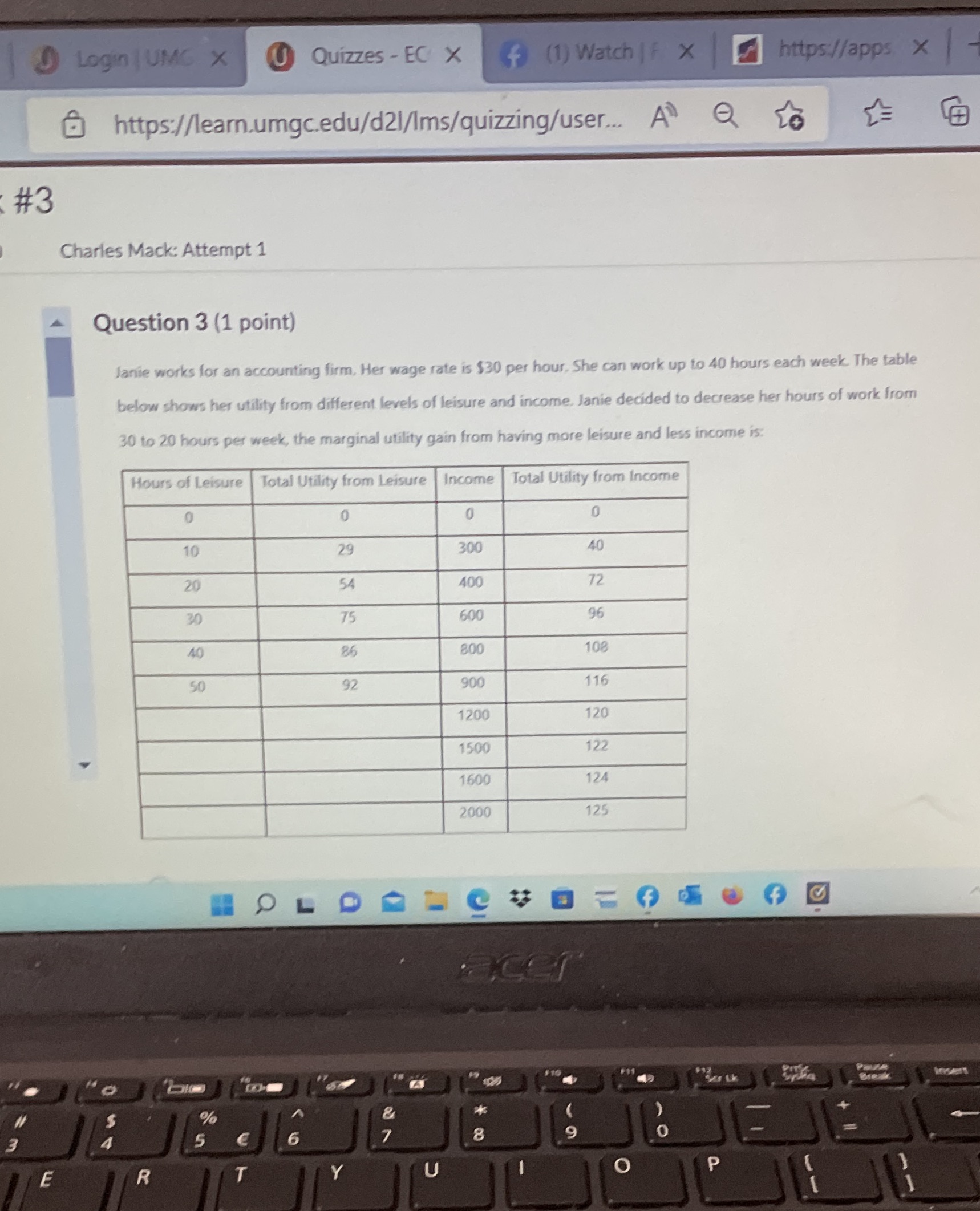 Login | UMG X 1 Quizzes - EC X f (1) Watch | F X
