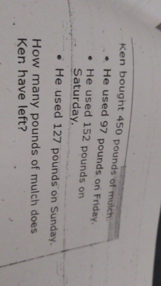 how much do it have left in all Ken bought 450