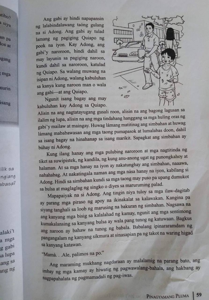 Do the activity below Own answer Use tagalog