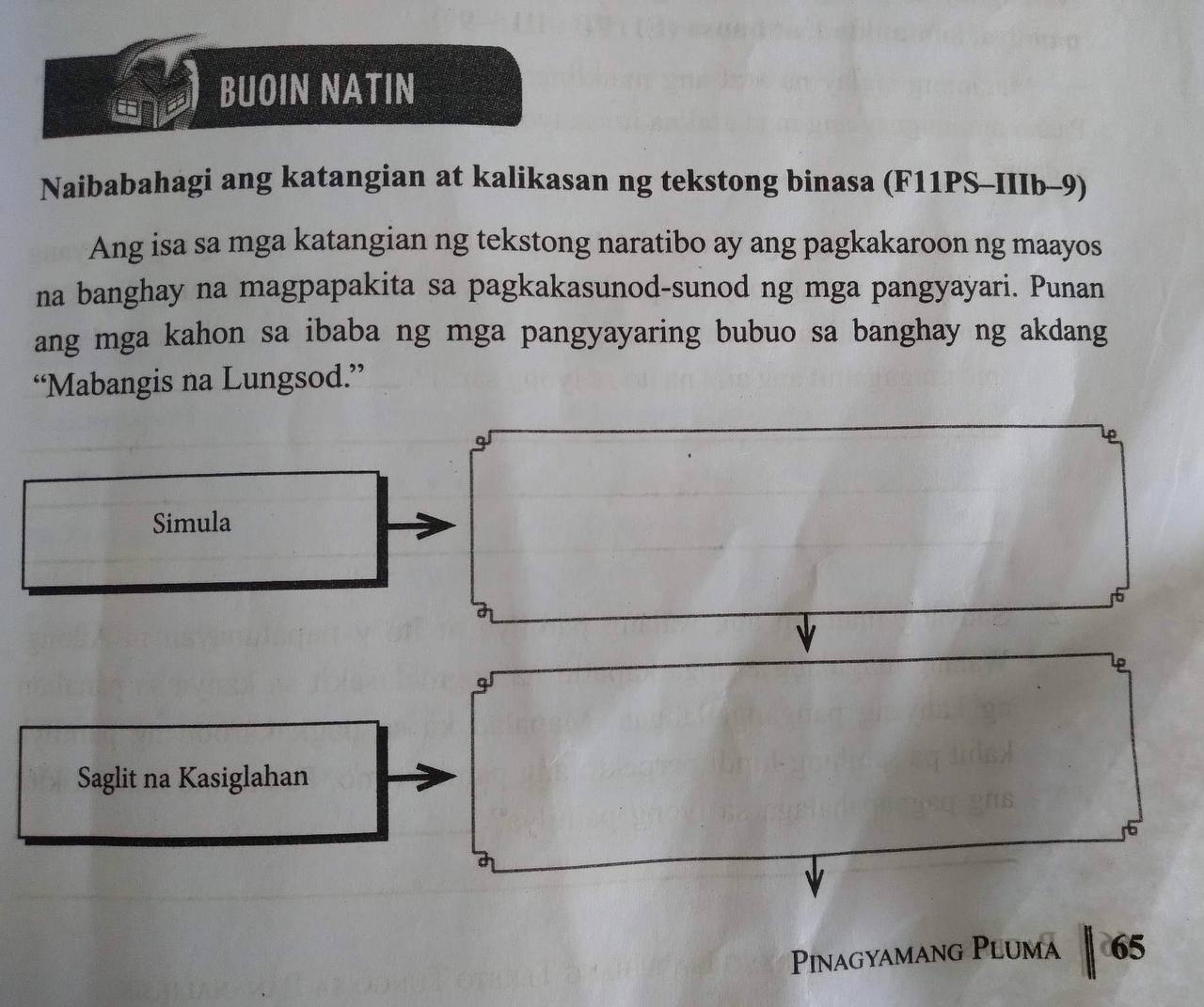 Do the activity below Own answer Use tagalog