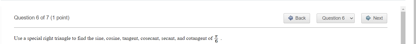\fQuestion30f7(1 point) ' Q Back | ' QuestionB v|