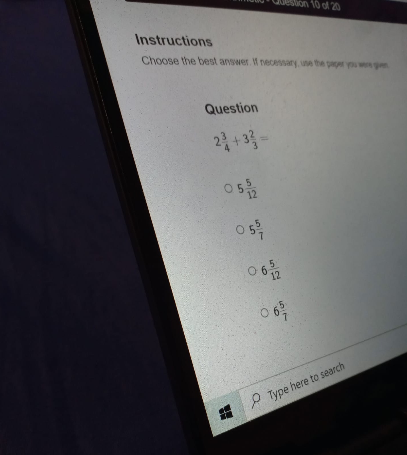 Instructions uestion 10 of 20 Choose the best